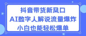 （11401期）抖音直播带货新蓝海，AI虚拟数字人讲解，总流量发生爆炸，新手都可以轻松打造爆款-网创资源