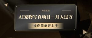 AI宠物写真项目，月入过万，操作简单好上手【揭秘】-网创资源