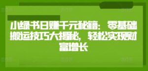 小绿书日赚千元秘籍：零基础搬运技巧大揭秘，轻松实现财富增长-网创资源