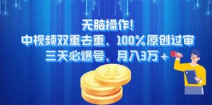 （11353期）无脑操作!中视频双重去重，100%原创过审，三天必爆号，月入3万+-网创资源