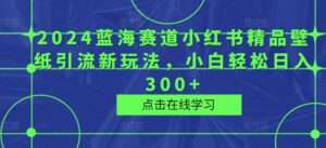 2024蓝海赛道小红书精品壁纸引流新玩法，小白轻松日入300+-网创资源