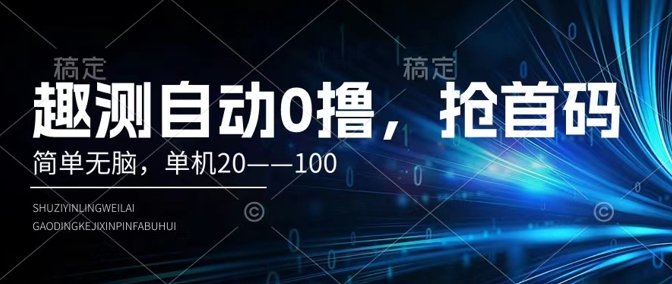 趣测自动0撸，简单无脑，单机20--100