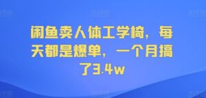 闲鱼卖人体工学椅，每天都是爆单，一个月搞了3.4w-网创资源