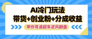 AI冷门玩法，带货+创业粉+分成收益，带你弯道超车，实现逆风翻盘【揭秘】-网创资源