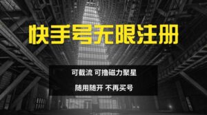 快手无限注册，可截流，可撸磁力聚星，随用随开，不再买号【揭秘】-网创资源