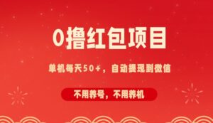 0撸红包项目：纯零撸拆红包看广告，自动到微信无需提现，不用养号，每天50+-网创资源