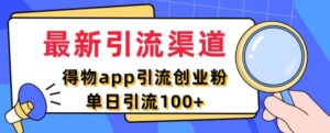 最新引流渠道，得物APP引流创业粉，单日引流100+-网创资源