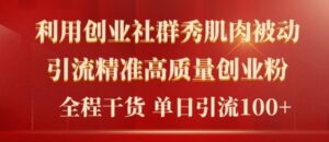 2024年最新创业社群引流法，无需剪辑，无需拍摄，无需做账号，精准创业粉-网创资源