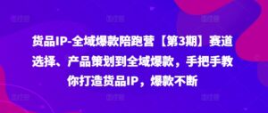 货品IP全域爆款陪跑营【第3期】赛道选择、产品策划到全域爆款，手把手教你打造货品IP，爆款不断-网创资源