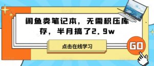 闲鱼卖笔记本，无需积压库存，半月搞了2.9w-网创资源