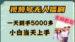 全网首发视频号无人播剧，拉爆流量不违规，一天到手5000多，小白当天上手，多号无限放大【揭秘】-网创资源