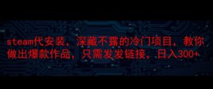 steam代安装，深藏不漏的冷门项目，教你做出爆款作品，只需发发链接，日入300+-网创资源