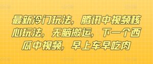 全新小众游戏玩法，腾讯官方中视频游戏核心玩法，没脑子运送，下一个西瓜中视频，上午车早吃荤-网创资源