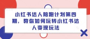 小红书达人陪跑方案第四期，教大家如何玩转小红书达人转现游戏玩法-网创资源