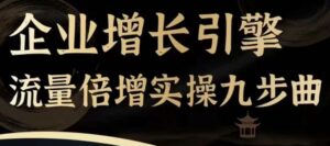 公司增长点总流量增长实际操作九步曲，一套课程内容帮你找到迅速、简易、合理、可复制的拓客 变现模式，-网创资源