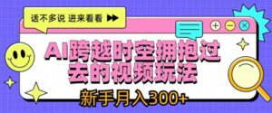 AI跨越时空拥抱过去的视频玩法，新手月入3000+【揭秘】-网创资源