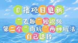 0撸项目继续更新，“飞趣”短视频，第二个“尚玩”-网创资源