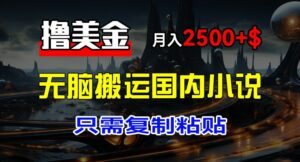 全新撸美元新项目，运送中国小说爽文，仅需拷贝，稿酬月入2500 美元，萌新也可以快速入门【揭密】-网创资源