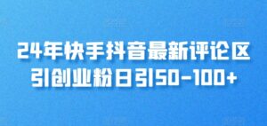 24年快手抖音最新评论区引自主创业粉日引50-100-网创资源