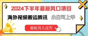 2024后半年全新出风口项自，国外视频搬运腾讯官方，小白可入门，轻轻松松月入了万【揭密】-网创资源