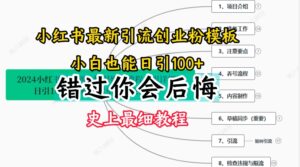 2024小红书引流自主创业粉史上最牛细实例教程，教你如何引流方法【揭密】-网创资源