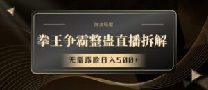 拳王争霸搞恶直播间拆卸，不用漏脸日入500 【揭密】-网创资源