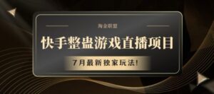 快手视频整蛊游戏直播项目，7月全新独家代理游戏玩法【揭密】-网创资源