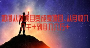 怎样从做工程变为卖项目，从月收益几千元月入几万元【揭密】-网创资源