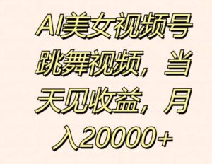 AI美女丝袜号跳舞的视频，当日见盈利，月入2w-网创资源