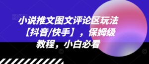 小说推文图文并茂发表评论游戏玩法【抖音视频/快手视频】，家庭保姆级实例教程，新手必读-网创资源