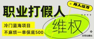 职业打假人电商维权揭秘，一单保底500，全新冷门暴利项目【仅揭秘】-网创资源