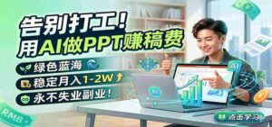 告别打工！用AI做PPT赚稿费，绿色蓝海，稳定月入1-2W，永不失业副业！-网创资源