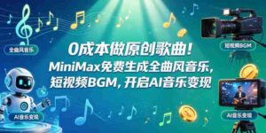 0成本做原创歌曲!MiniMax免费生成全曲风音乐,短视频BGM,开启AI音乐变现-网创资源