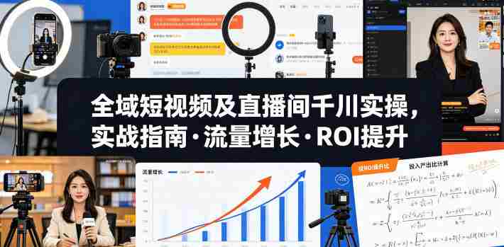 全域短视频及直播间千川实操，实战指南·流量增长·ROI提升