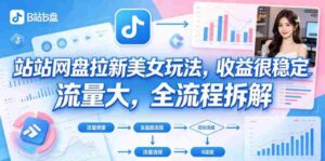 B站网盘拉新美女玩法,收益很稳定,流量大,全流程拆解-网创资源