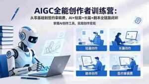 （18403期）AIGC全能创作者训练营：从零基础到签约拿稿费，AI+短篇+长篇+剧本全链路闭环-网创资源