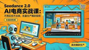 （18435期）Seedance 2.0 AI电商实战课：不用实拍不出镜，批量生产爆款视频打爆GMV-网创资源