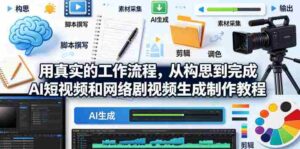 用真实的工作流程，从构思到完成AI短视频和网络剧视频生成制作教程-中英字幕-网创资源