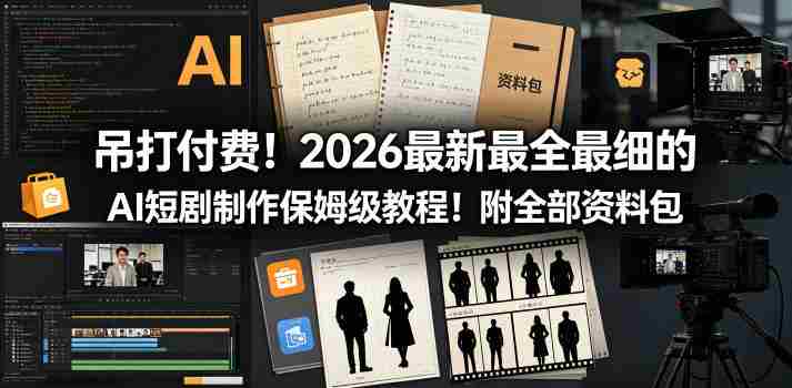 吊打付费!2026最新最全最细的AI短剧制作保姆级教程!附全部资料包