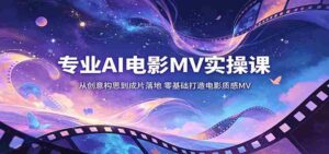 专业AI电影MV实操课：从创意构思到成片落地，零基础打造电影质感MV-网创资源