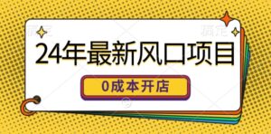 24年全新蓝海项目,0成本费就可以做一家自已的网上购物平台-网创资源
