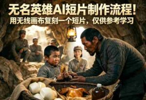 无名英雄AI短片制作流程！用无线画布复刻一个短片，仅供参考学习-网创资源