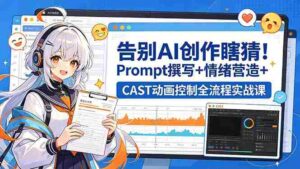 (18473期)告别AI创作瞎猜!Prompt撰写+情绪营造+CAST动画控制全流程实战课-网创资源