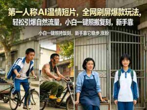 第一人称AI温情短片,全网刷屏爆款玩法,轻松引爆自然流量,小白一键照搬复刻,新手靠它稳步涨粉-网创资源