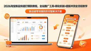 （18493期）2026淘宝新品快速打爆款教程-更新，全站推广工具+孵化机制+提报冲顶全流程教学-网创资源