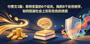 付费文3篇：即将变富的6个征兆，我的8个处世绝学，如何抵御社会上形形色色的诱惑-网创资源