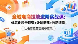 (18532期)全域电商投放进阶实战课:体系化起号框架+计划搭建+拉新收割,让电商运营更简单高效-网创资源