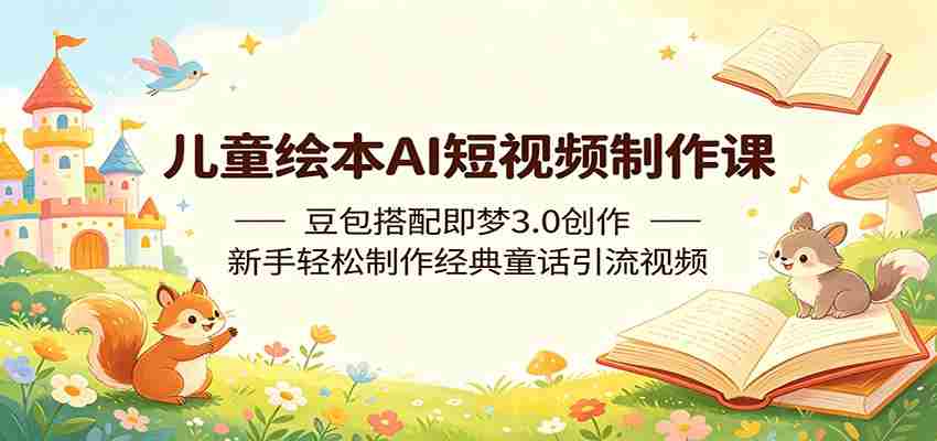 图片[1]-儿童绘本AI短视频制作课：豆包搭配即梦3.0创作，新手轻松制作经典童话引流视频