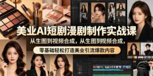 美业AI短剧漫剧制作实战课，从生图到视频合成，零基础轻松打造美业引流爆款内容-网创资源