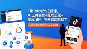 (18522期)TikTok海外拉新课,AI工具实操+账号运营+变现闭环,零基础陪跑教学-网创资源